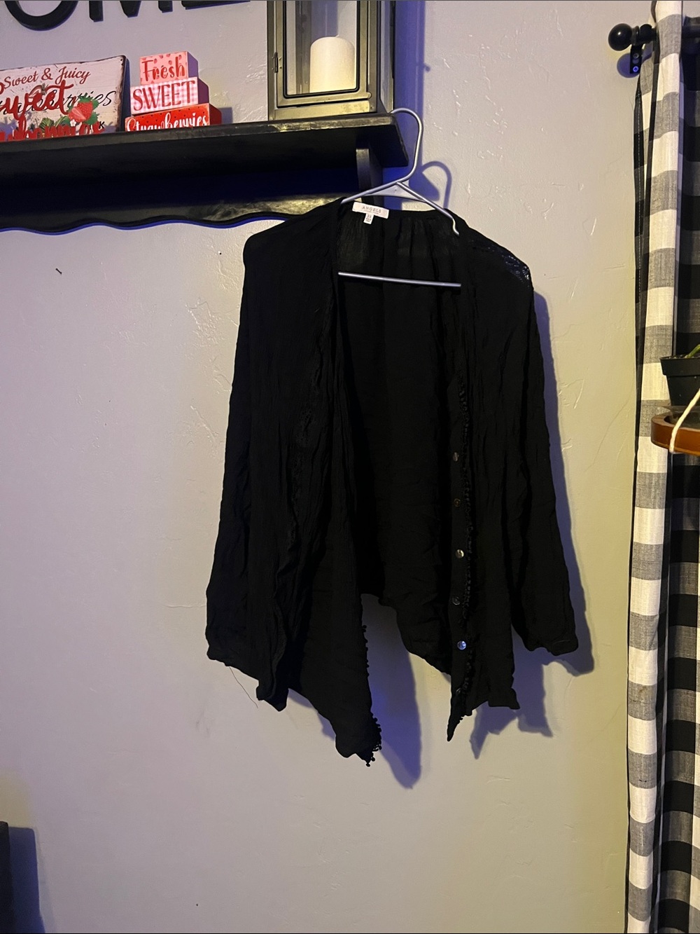 Angels Black Button-Down Women's Top